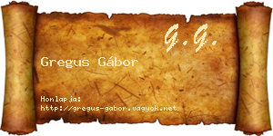 Gregus Gábor névjegykártya