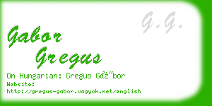 gabor gregus business card